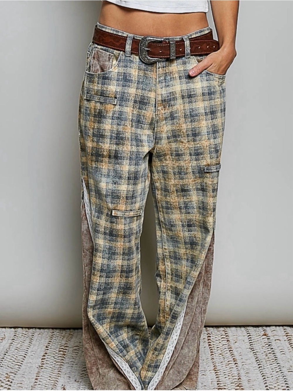 🤗 POL-Mustard Plaid Women’s Pants